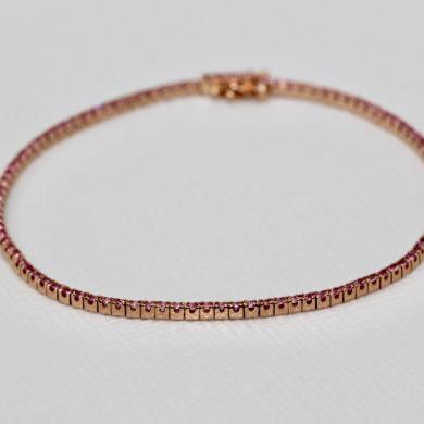 The Petite Tennis Bracelet - Pink Sapphire