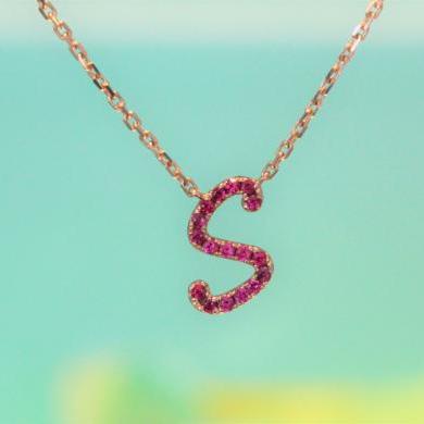 The Ruby Initial Pendant