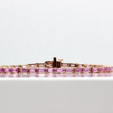 The Baguette Pink Sapphire Tennis Bracelet