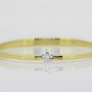 18ct Yellow Gold Diamond Solitaire Bangle