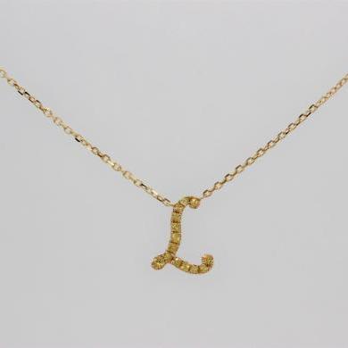 14ct Yellow Gold Sapphire Initial 'L' Pendant