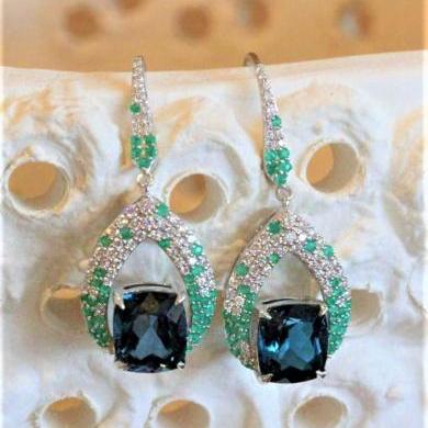 The Topaz & Emerald Spire Drop Earrings