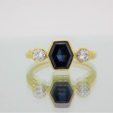 The Hexagon Sapphire & Diamond Ring
