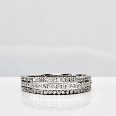 18ct White Gold 3 row Diamond Ring