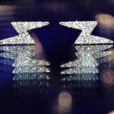 The Diamond Lightning Bolt Earrings