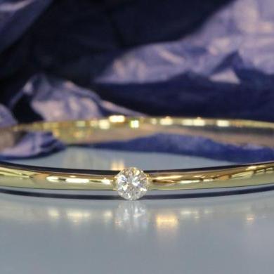 The Petite Solitaire Diamond Bangle