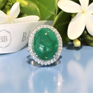 The Cabochon Emerald & Diamond Ring
