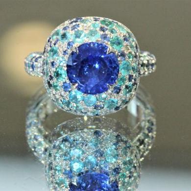 The Ceylon Sapphire & Paraiba Tourmaline Ring