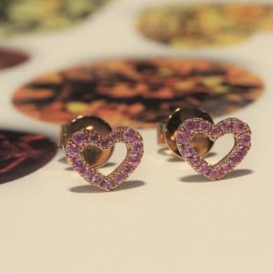 The Amare Pink Sapphire Stud Earrings