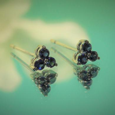 The Trio Stud Earring - Sapphire