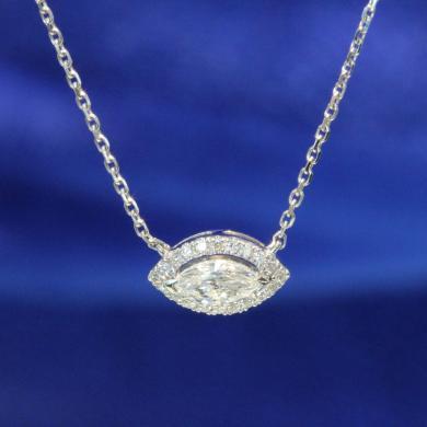 The Diamond Halo Pendant - Marquise