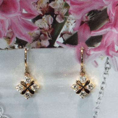 18ct Rose  Gold Diamond Set Drop Earrings