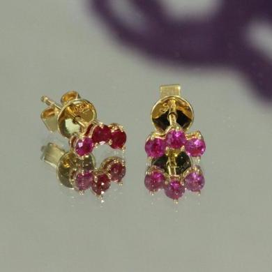 The Pink Sapphire Ear Climbers - Yellow Gold