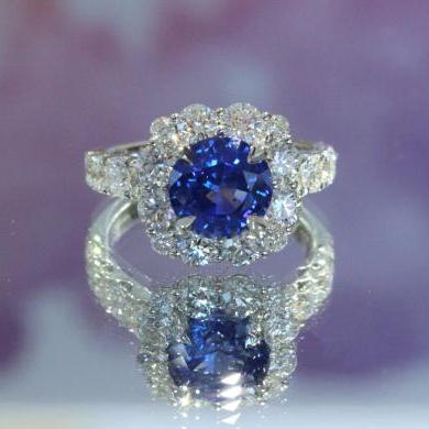 The Ceylon Sapphire and Diamond Dress ring - White Gold
