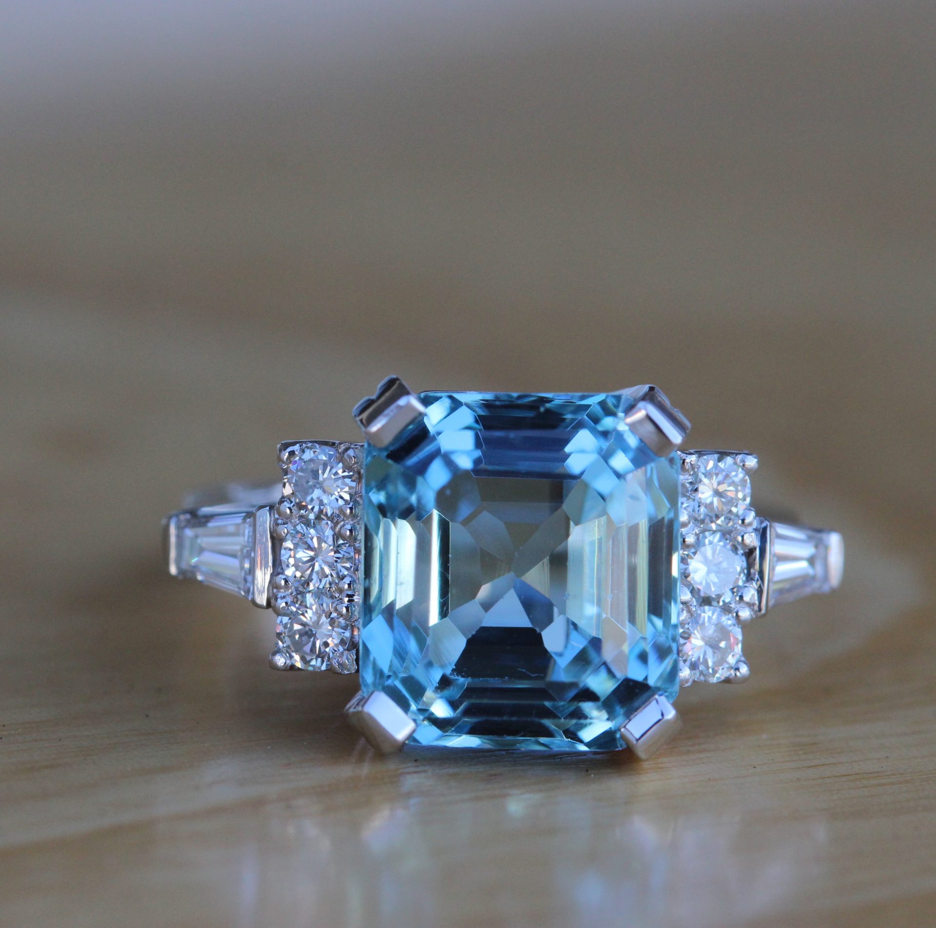 Aquamarine and Diamond Ring - Birkbecks Jewellers